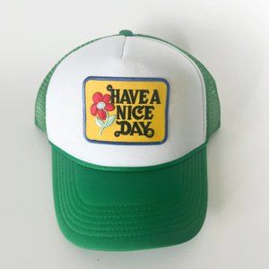 Have A Nice Day Green Trucker Hat